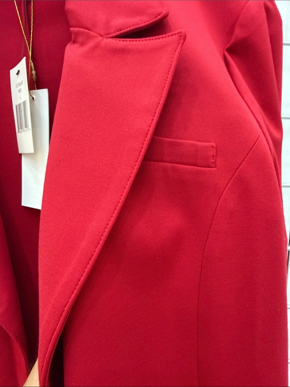 Tailored Red Women's Blazer Jacket - Classic Single-Button Blazer